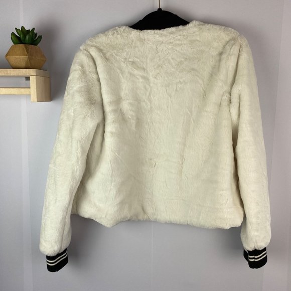 Disney Faux Fur Jacket Mickey Mouse size Large White - Picture 2 of 5